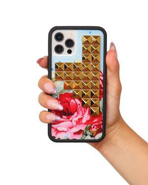 Blue Floral Stud iPhone Case