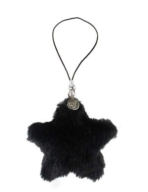 Black Fluffy Star Charm