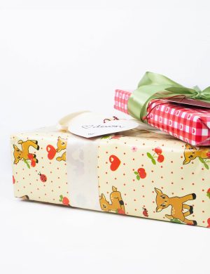 Oh Deer and Red Gingham Hearts Gift Wrap – 2 pack