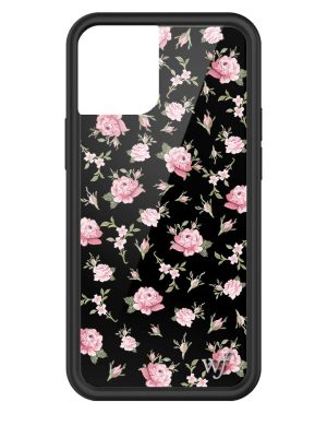 Black and Pink Floral iPhone Case