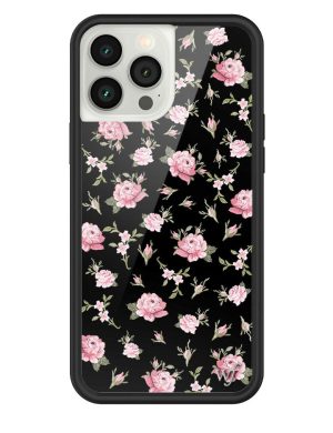 Black and Pink Floral iPhone Case