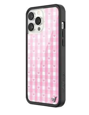 Pink Gingham Hearts iPhone Case