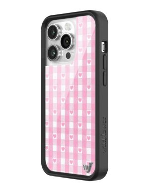 Pink Gingham Hearts iPhone Case