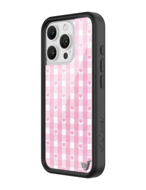 Pink Gingham Hearts iPhone Case