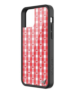 Red Gingham Hearts iPhone Case