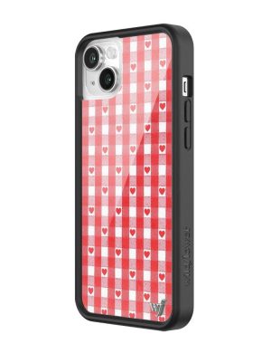 Red Gingham Hearts iPhone Case