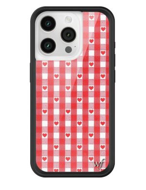 Red Gingham Hearts iPhone Case